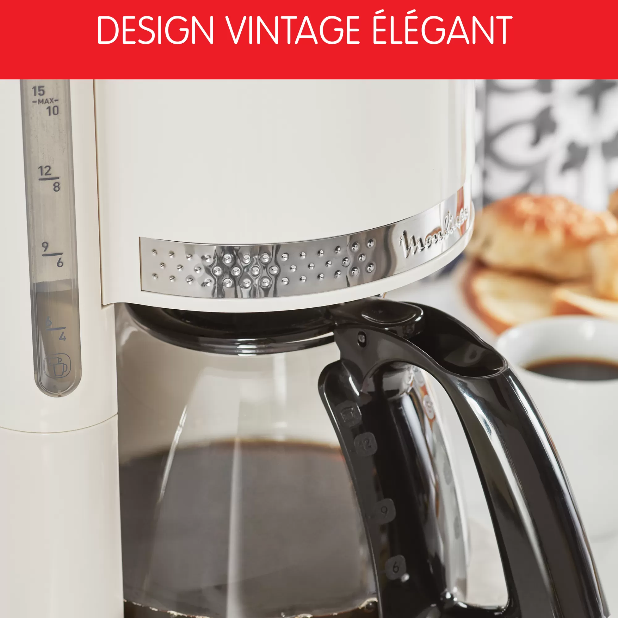 Moulinex Cafetière Filtre Soleil Ivoire, Design Vintage, Capacité 1,25L,- Cafetières | Sets Petit Déjeuner