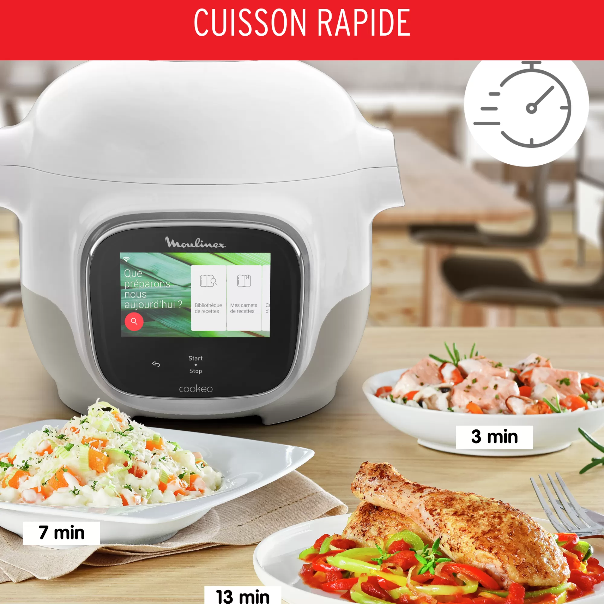 Moulinex Cookeo Touch Mini, Multicuiseur Connecté, 3L (2 Pers.), écran Tactile- Cookeo - Multicuisseurs Intelligents | Cookeo - Multicuisseurs Intelligents
