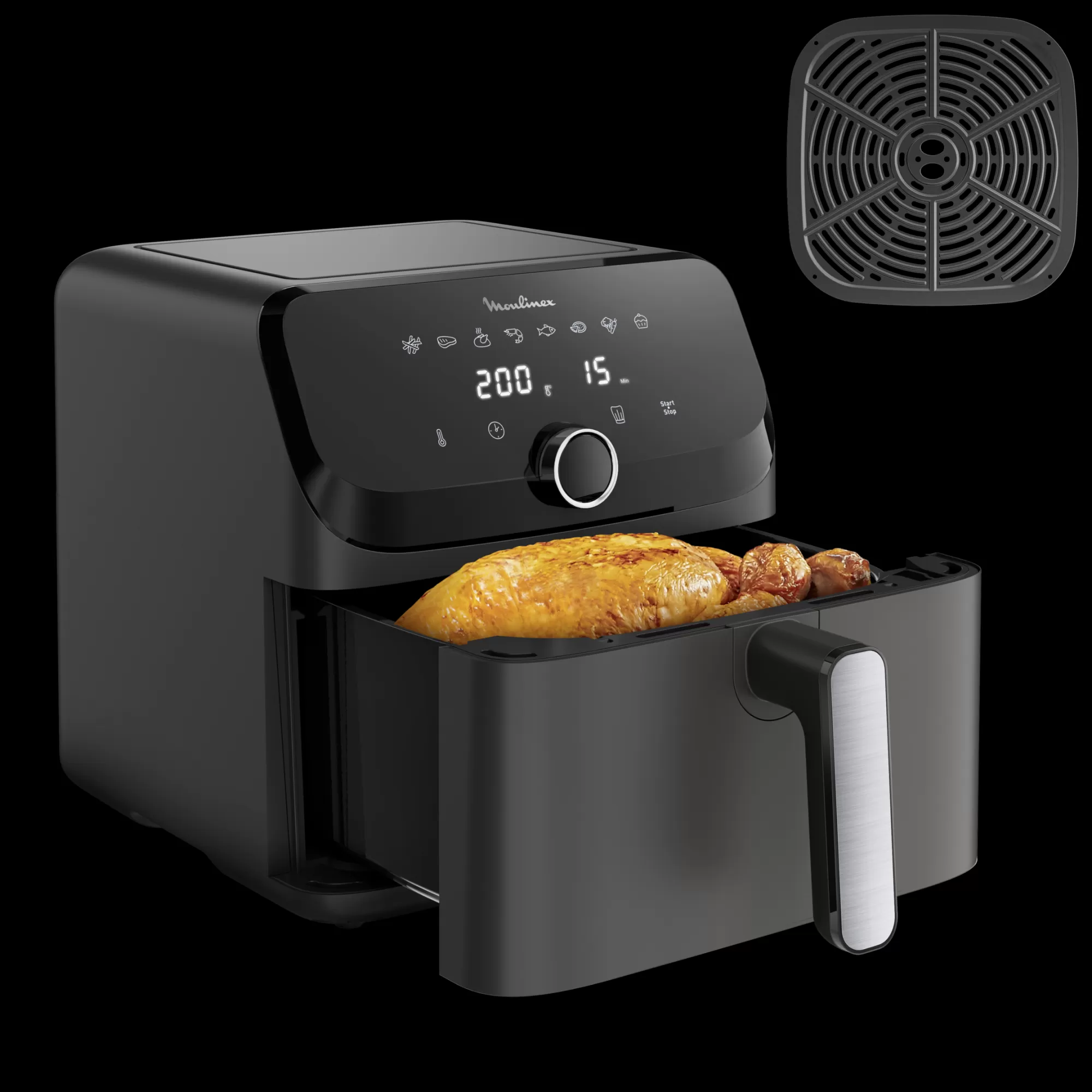 Moulinex Easy Fry Mega , Friteuse Sans Huile, Air Fryer Très Grande Capacité De 7.5L, 8programmes Prédéfinis- Air Fryers - Friteuses Sans Huile