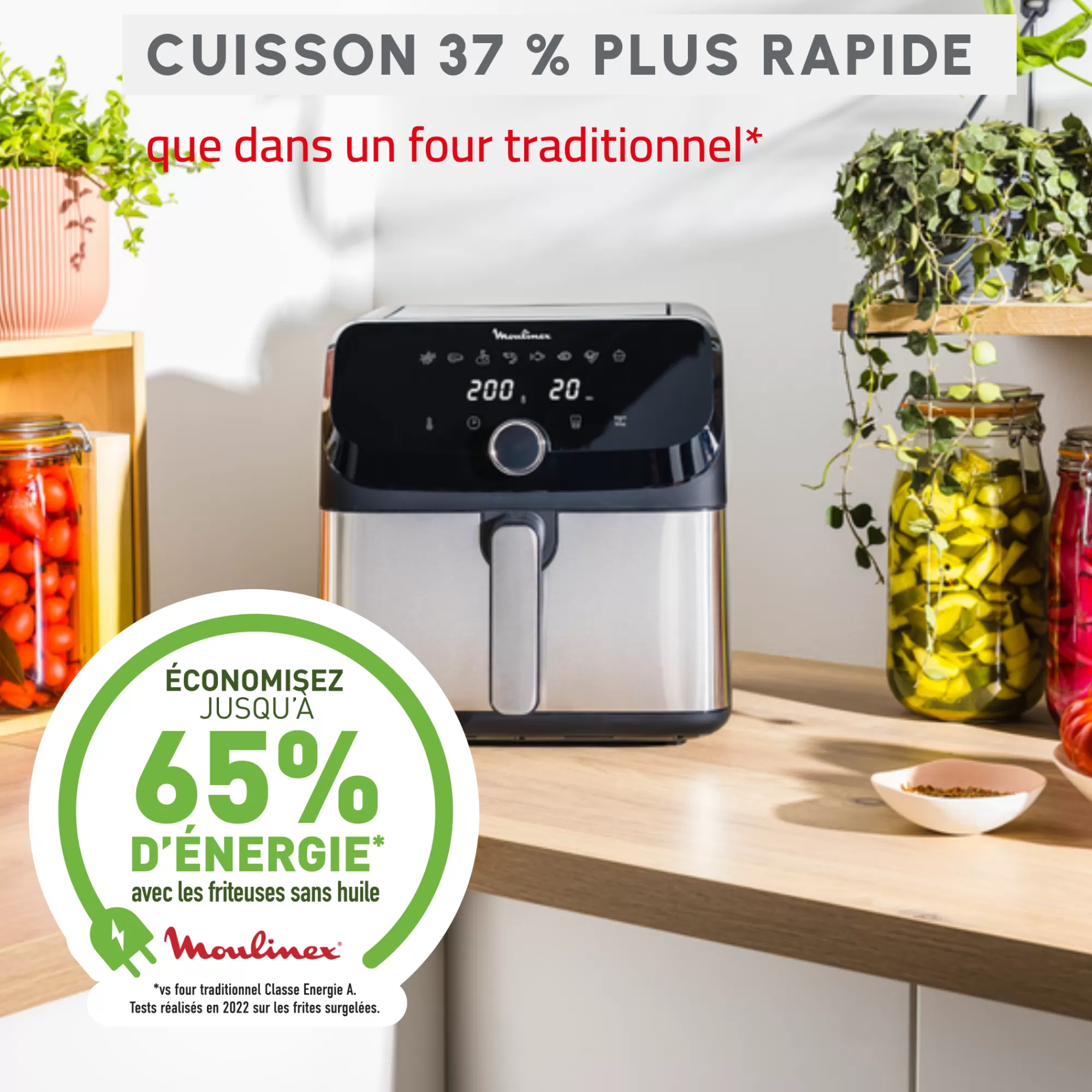 Moulinex Easy Fry Mega , Friteuse Sans Huile, Air Fryer Très Grande Capacité De 7.5L, 8programmes Prédéfinis- Air Fryers - Friteuses Sans Huile