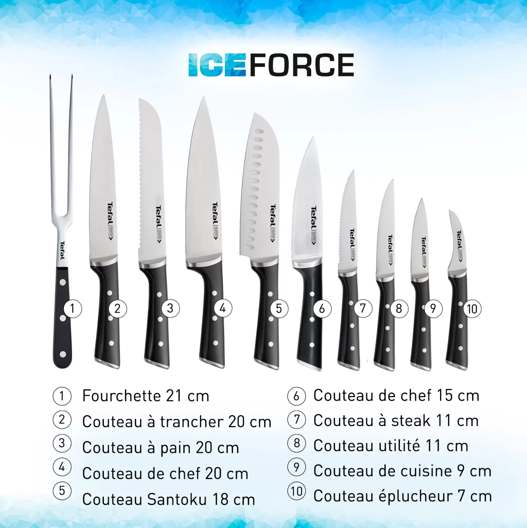 Moulinex Ingenio Ice Force Set 4 Couteaux A Steak Inox- Ustensiles De Cuisine