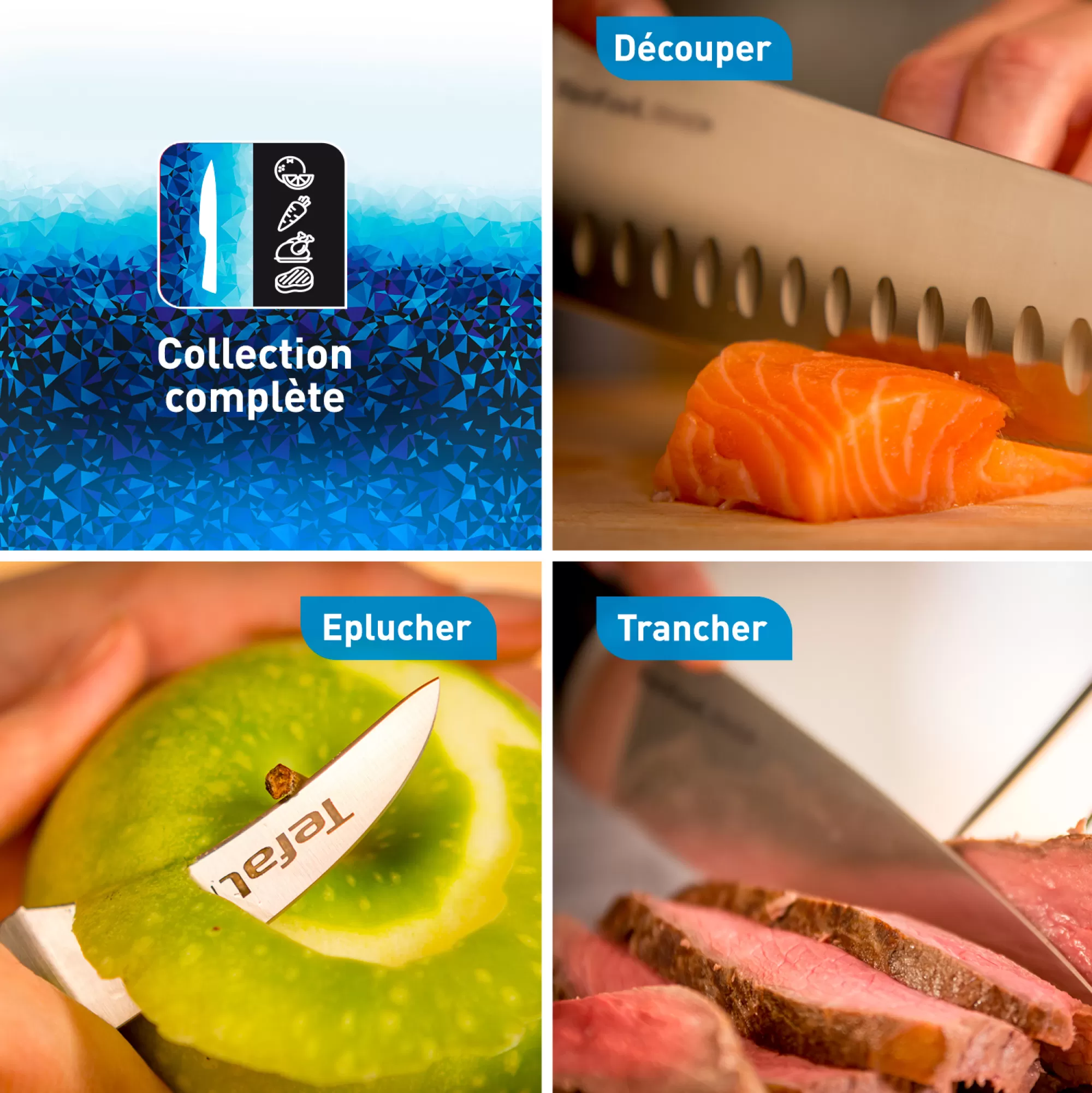 Moulinex Ingenio Ice Force Set 4 Couteaux A Steak Inox- Ustensiles De Cuisine