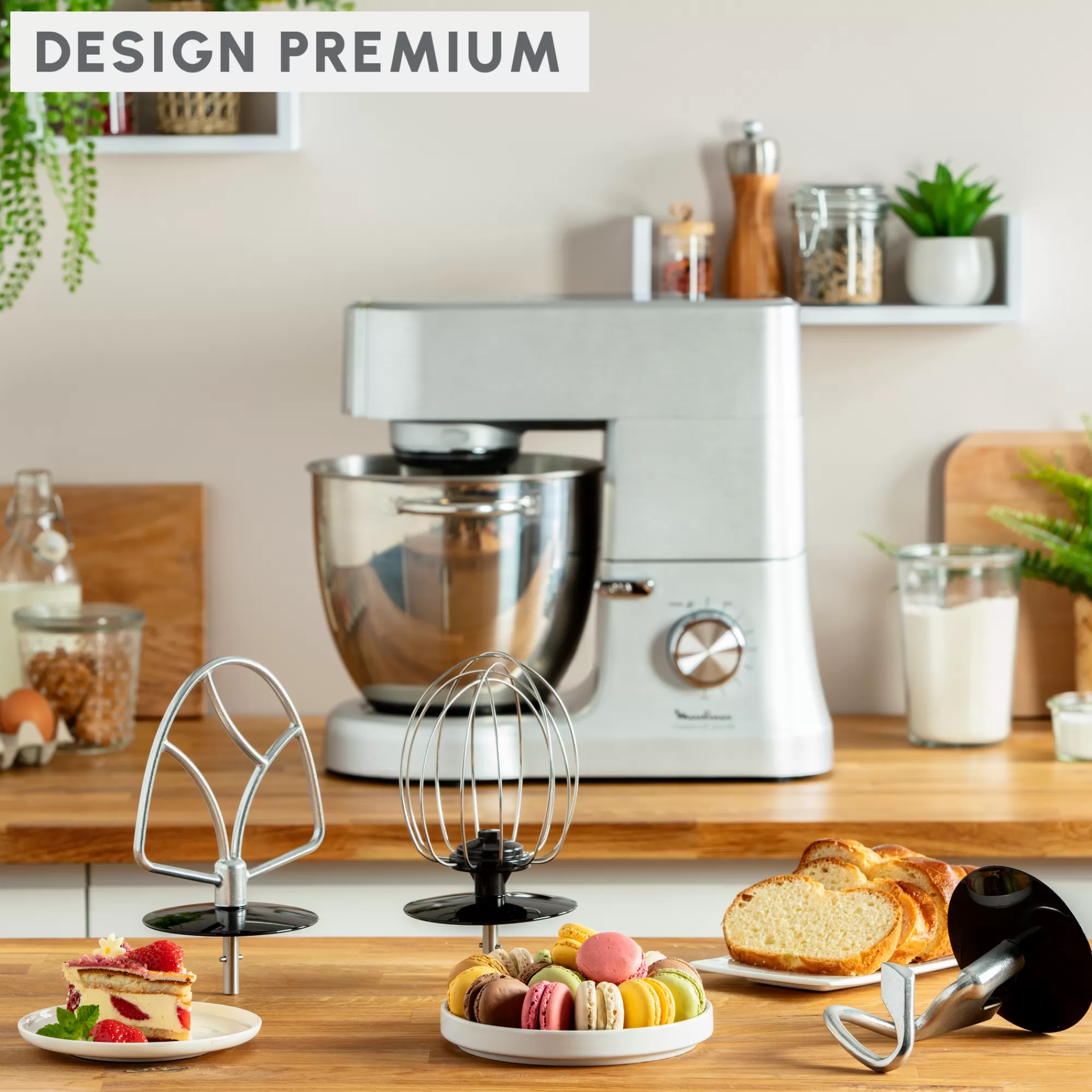 Moulinex Masterchef Grande, Robot Pâtissier, 1500W, 6,7L, Pétrin, Batteur, Fouet + Livre Recettes- Robots Pâtissiers | Robots Pâtissiers